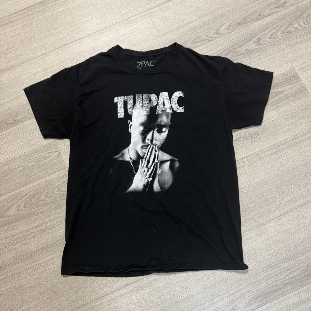 Tupac Shakur Men's Official Licensed 2Pac Prayer Graphic Hip Hop Rap Tee T-Shirt